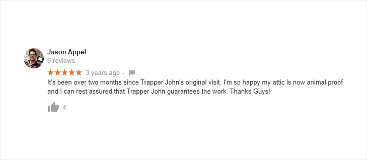 Trapper John Google Review